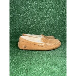 UGG Slippers Womens Size 7 Ansley Shearling Lined Brown Suede Comfort Slip On